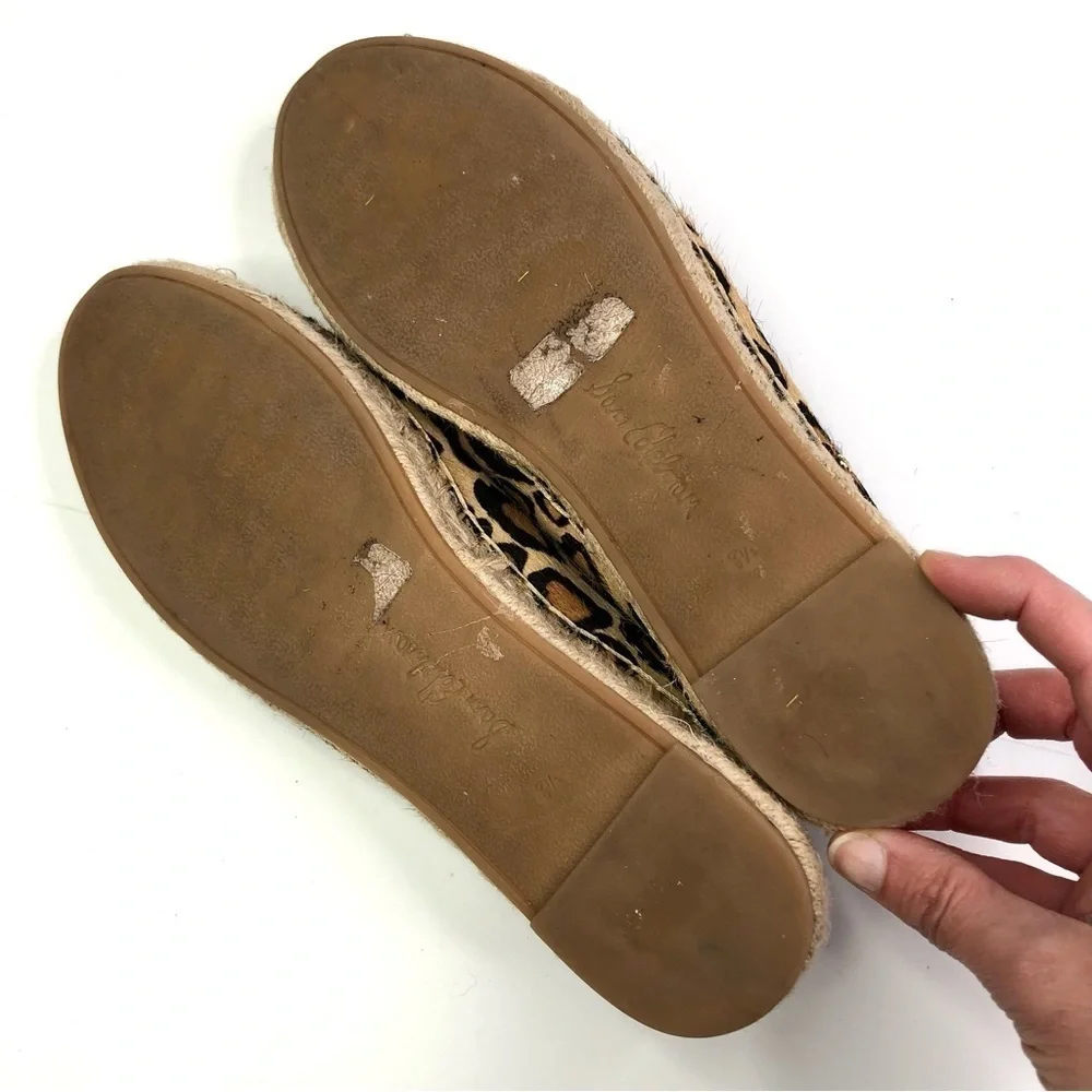 Sam Edelman Kerry calf hair mule espadrilles leopard print 8.5